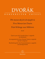 Five Moravian Duets B 107 SSAA Choral Score cover